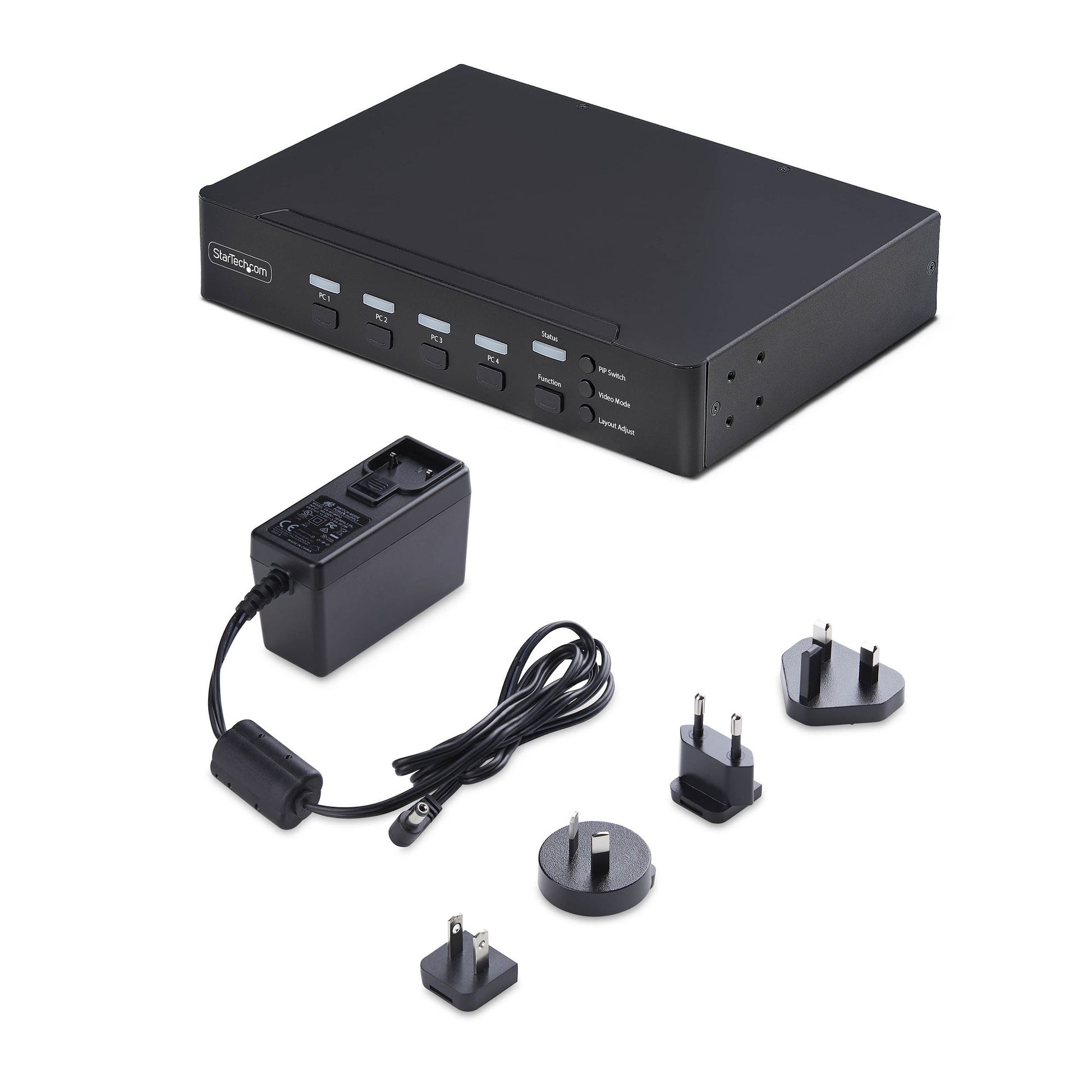 StarTech.com P4AD122M-KVM-SWITCH – 4-Port DP KVM-Switch – 4K/60 Hz, USB 3.0-Hub, Audio