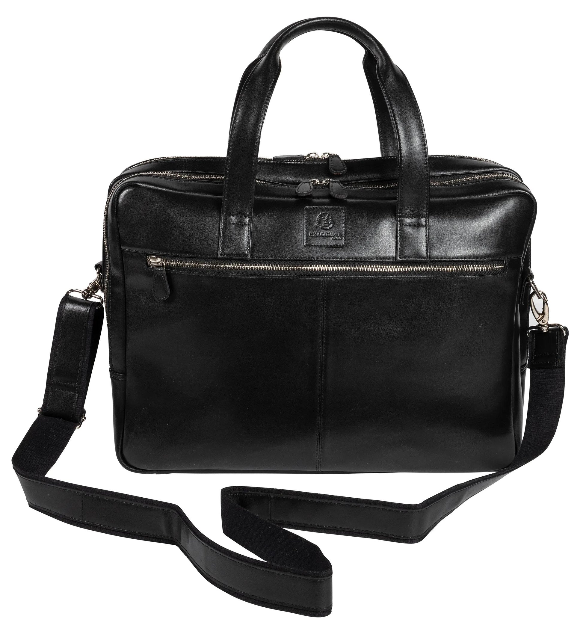 Exacompta Notebook-Tasche für Notebooks bis 15,6" – Leder, wasserabweisend – Schwarz
