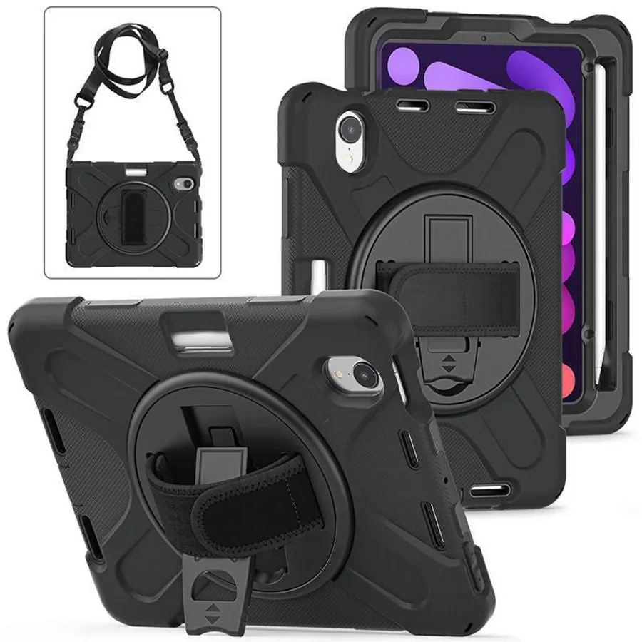 eSTUFF AUSTIN Defender Tablet-Hülle für Apple iPad mini 8,3" (6. Gen.) – Schwarz