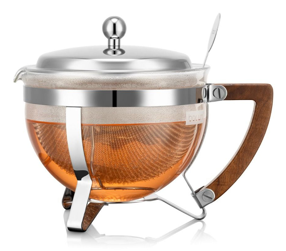 Bodum Chambord Teezubereiter – 1 l, 24,4 × 18,9 × 14,6 cm, Borosilikatglas, Edelstahlfilter