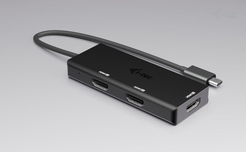 i-tec USB-C zu 3× HDMI Adapter – 4K (3840 × 2160) @ 144 Hz, HDMI 2.0, 0,2 m – für Windows/Mac/Linux