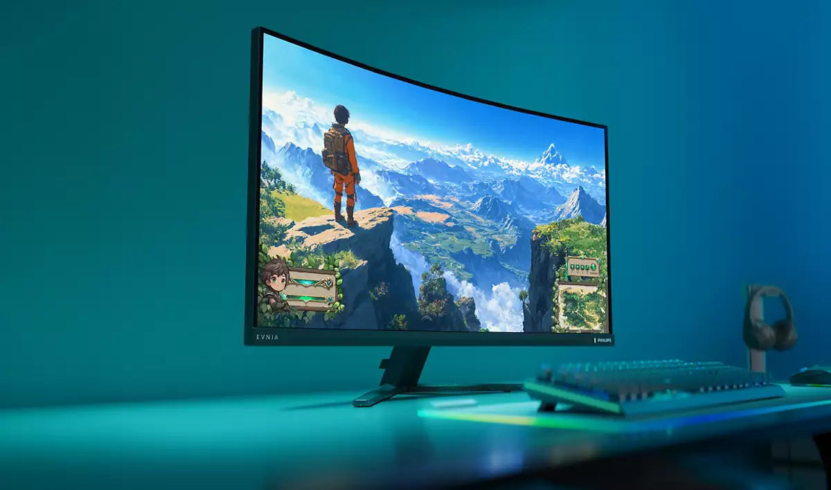 Philips 34M2C3500L/00 – Monitor, 34", VA, 180 Hz, 300 cd/m², Gebogen, Adaptive Sync, VESA 100 × 100, Schwarz