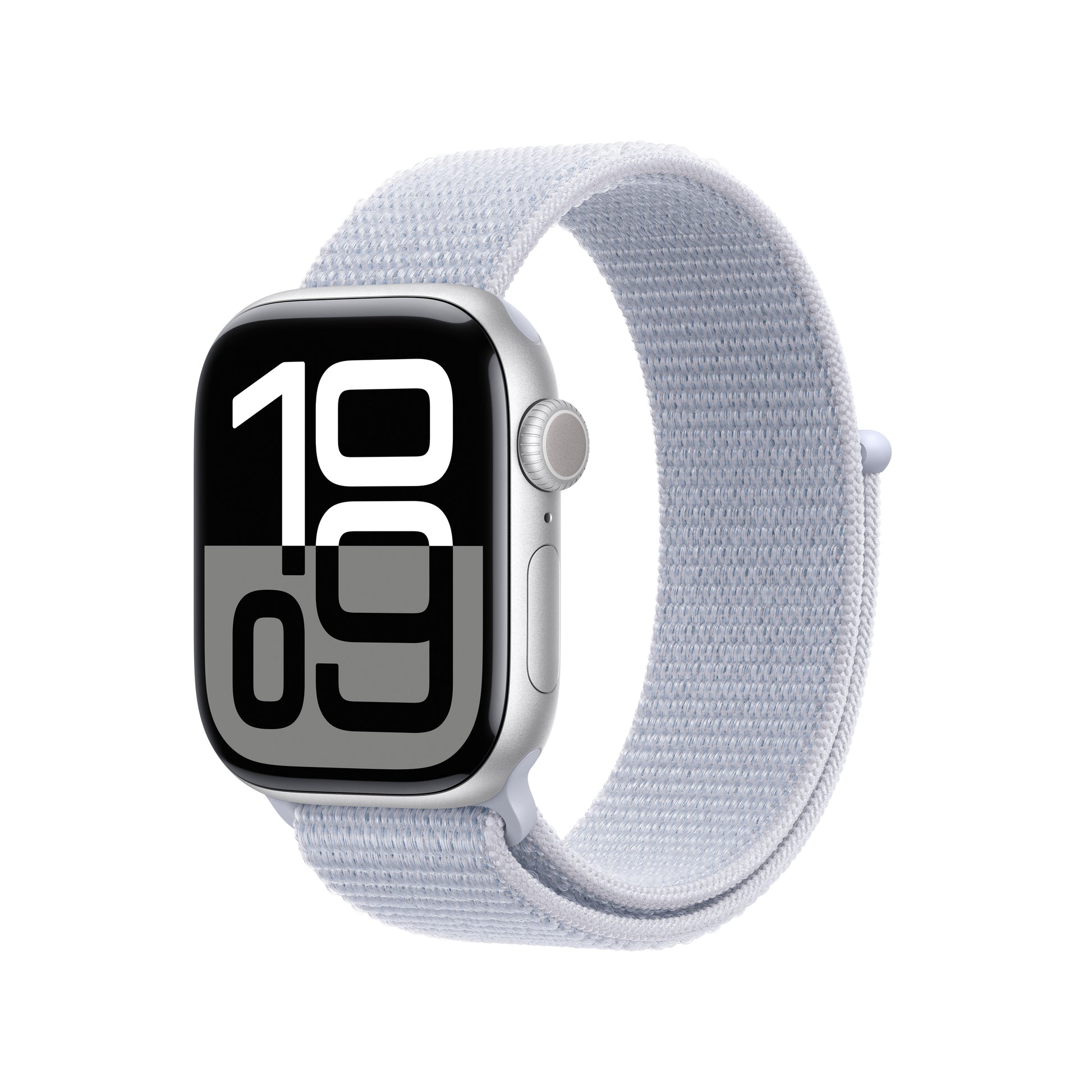 Apple Watch S10 – Smartwatch – 42 mm, GPS, AMOLED, 50 m, Silber (Aluminium), Blue Cloud Sport Loop