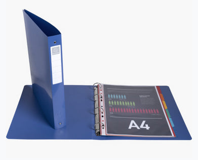 Exacompta Ringbuch – 4-Ring Ø 30 mm – für A4 – Rückenbreite 4 cm – Marineblau