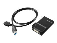 Lenovo PCG Adapter USB-A zu DVI/VGA – 2048 × 1152 – USB 3.2 Gen 1 (5 Gbit/s) – Schwarz