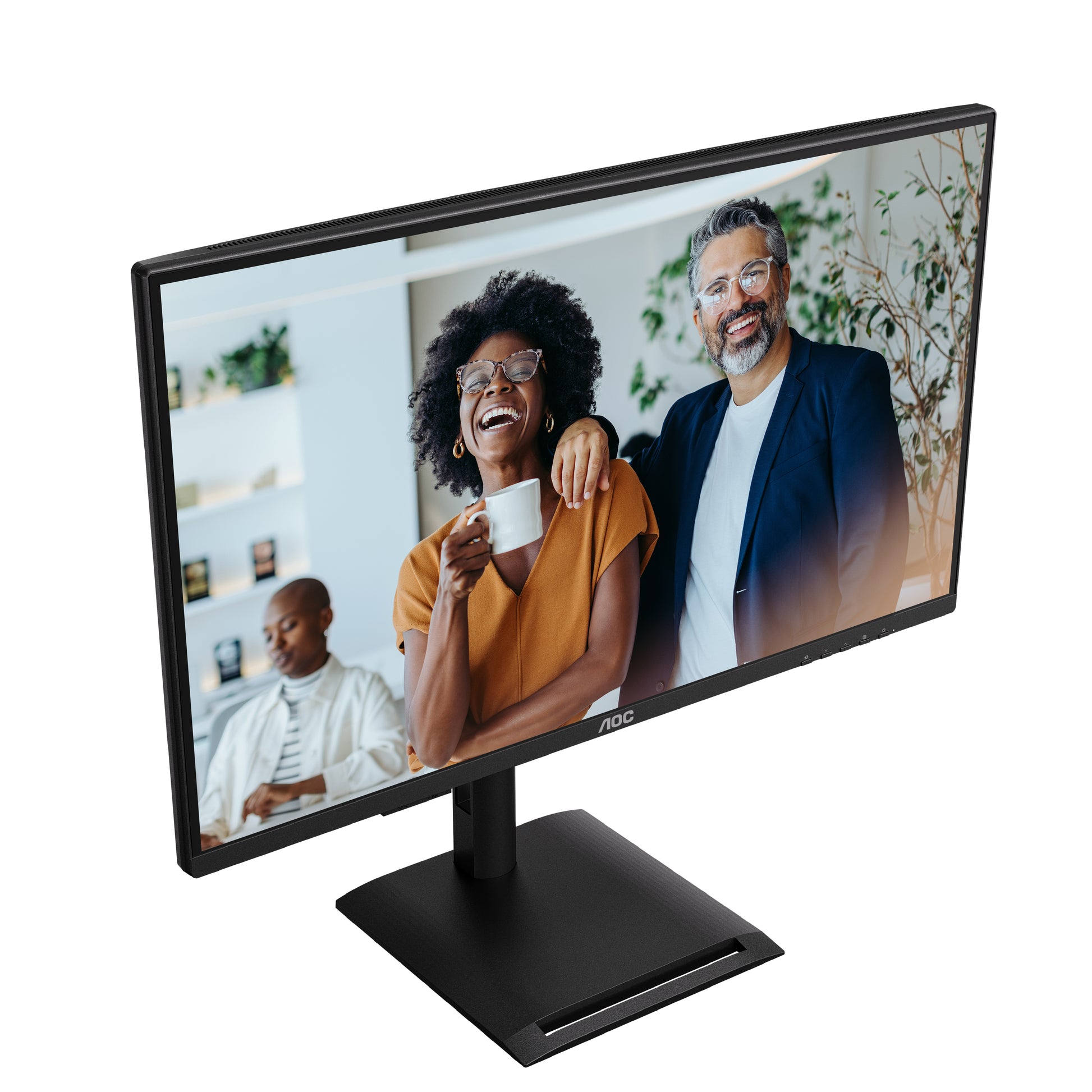AOC Q27P4CV – Monitor, 27", 2560 × 1440 (WQHD), IPS, 120 Hz, USB-C, KVM, Lautsprecher, VESA 100 × 100, Schwarz