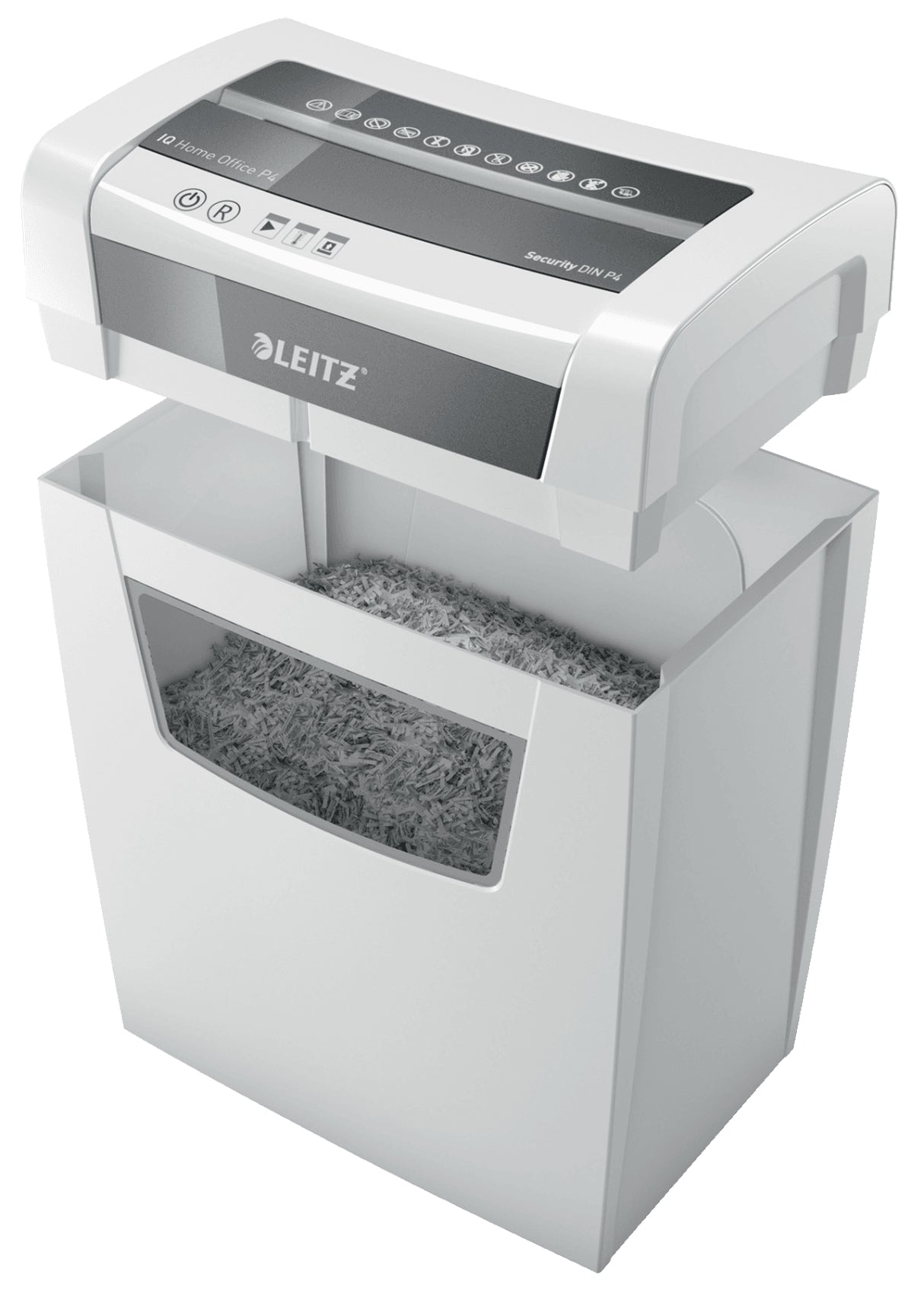 Leitz IQ Home Office – Aktenvernichter, DIN P-4, Partikelschnitt 4 × 28 mm, 10 Blatt, 23 l, A4