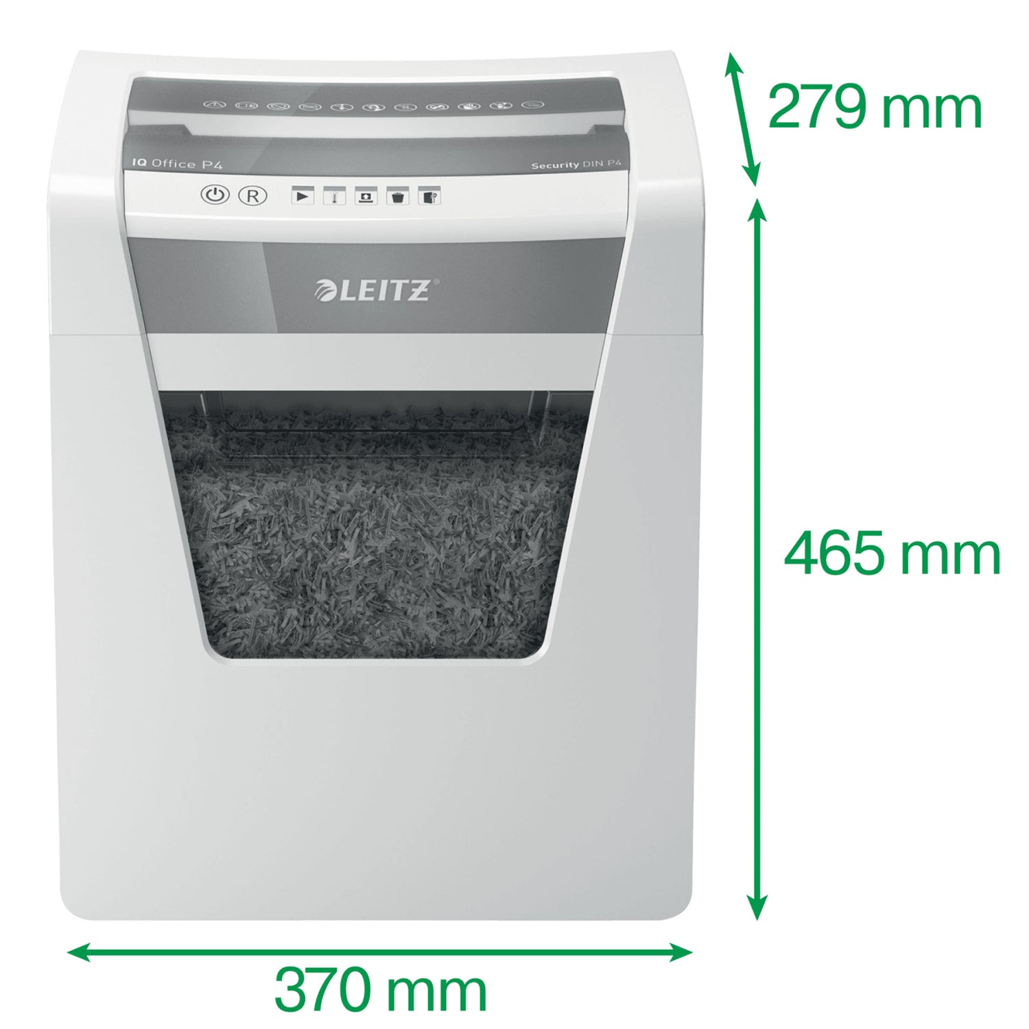 Leitz IQ Office – Aktenvernichter, DIN P-4, Partikelschnitt 4 × 40 mm, 15 Blatt, 23 l, A4