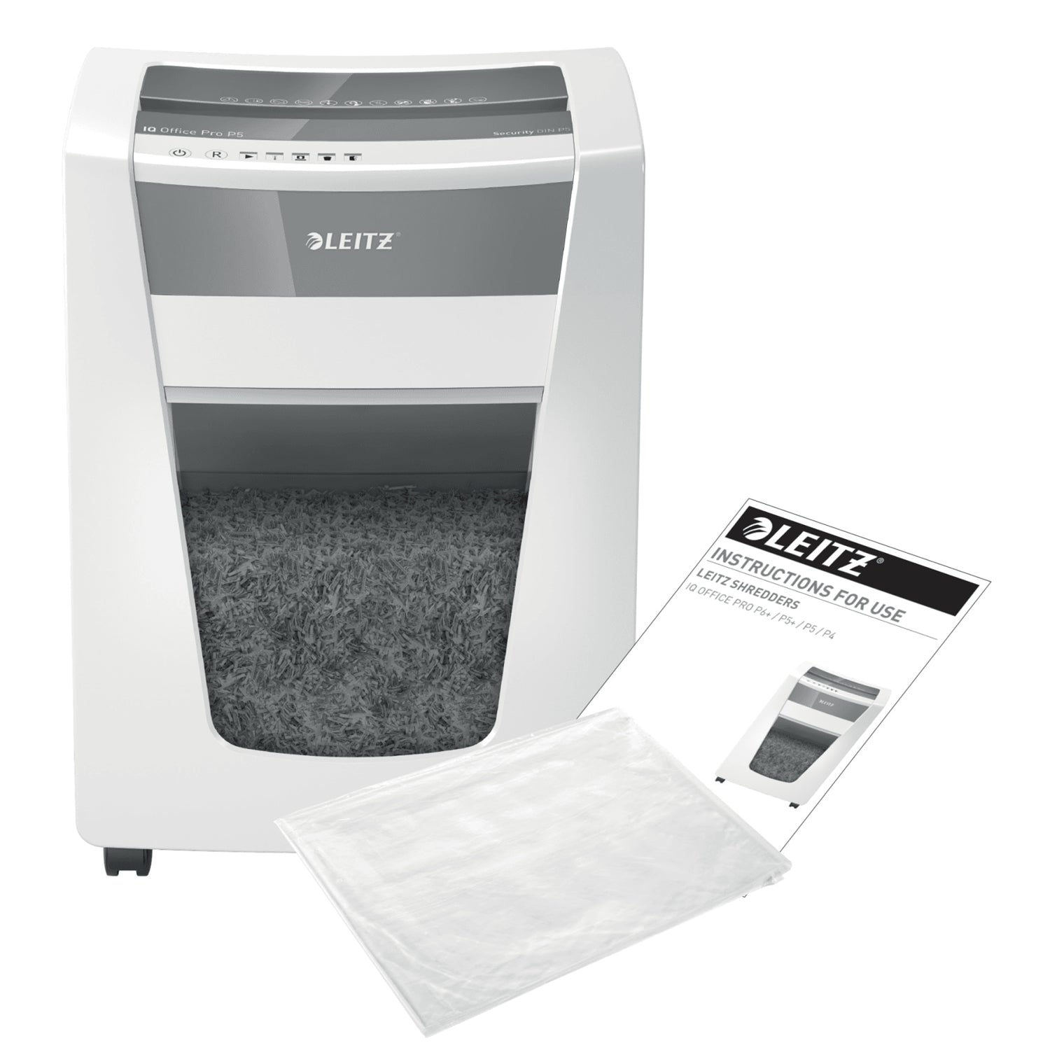 Leitz IQ Office Pro – Aktenvernichter, DIN P-5, Mikroschnitt 2 × 15 mm, 15 Blatt, 30 l, A4