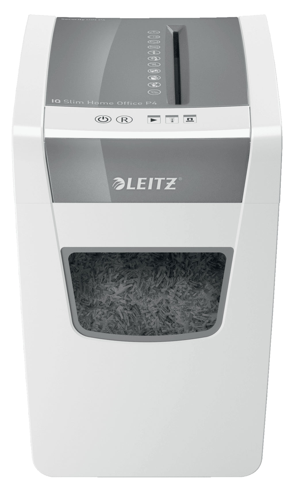 Leitz IQ Slim Home Office – Aktenvernichter, DIN P-4, Partikelschnitt 4 × 28 mm, 10 Blatt, 21 l, A4