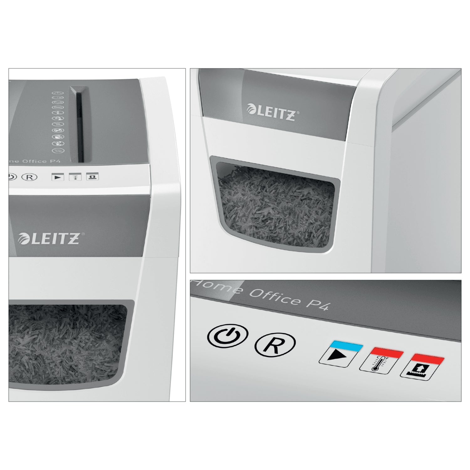Leitz IQ Slim Home Office – Aktenvernichter, DIN P-4, Partikelschnitt 4 × 28 mm, 10 Blatt, 21 l, A4