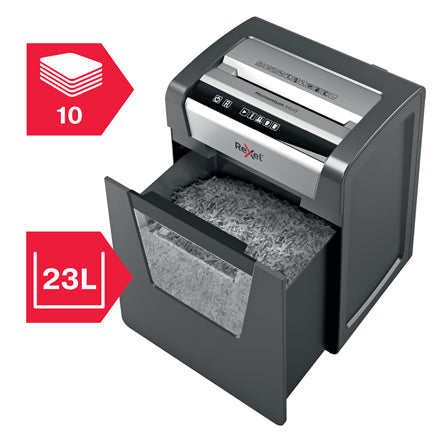 Rexel Momentum M510 – Aktenvernichter, DIN P-5, Mikroschnitt 2 × 15 mm, 10 Blatt, 23 l, A4