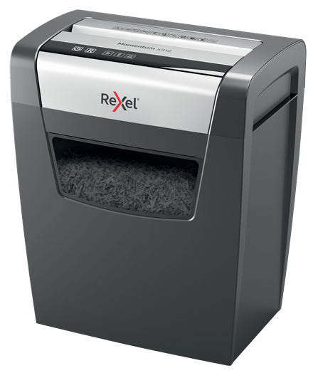 Rexel Momentum X312 – Aktenvernichter, DIN P-3, Partikelschnitt 5 × 42 mm, 12 Blatt, 23 l, A4