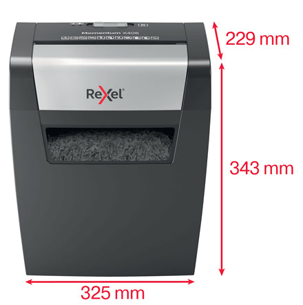 Rexel Momentum X406 – Aktenvernichter, DIN P-4, Partikelschnitt 4 × 28 mm, 6 Blatt, 15 l, A4