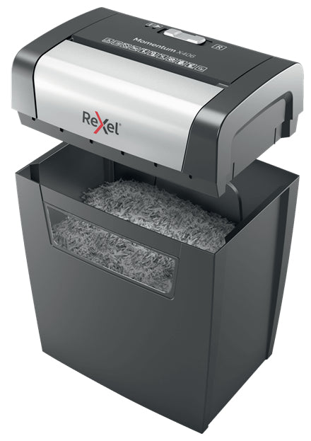Rexel Momentum X406 – Aktenvernichter, DIN P-4, Partikelschnitt 4 × 28 mm, 6 Blatt, 15 l, A4