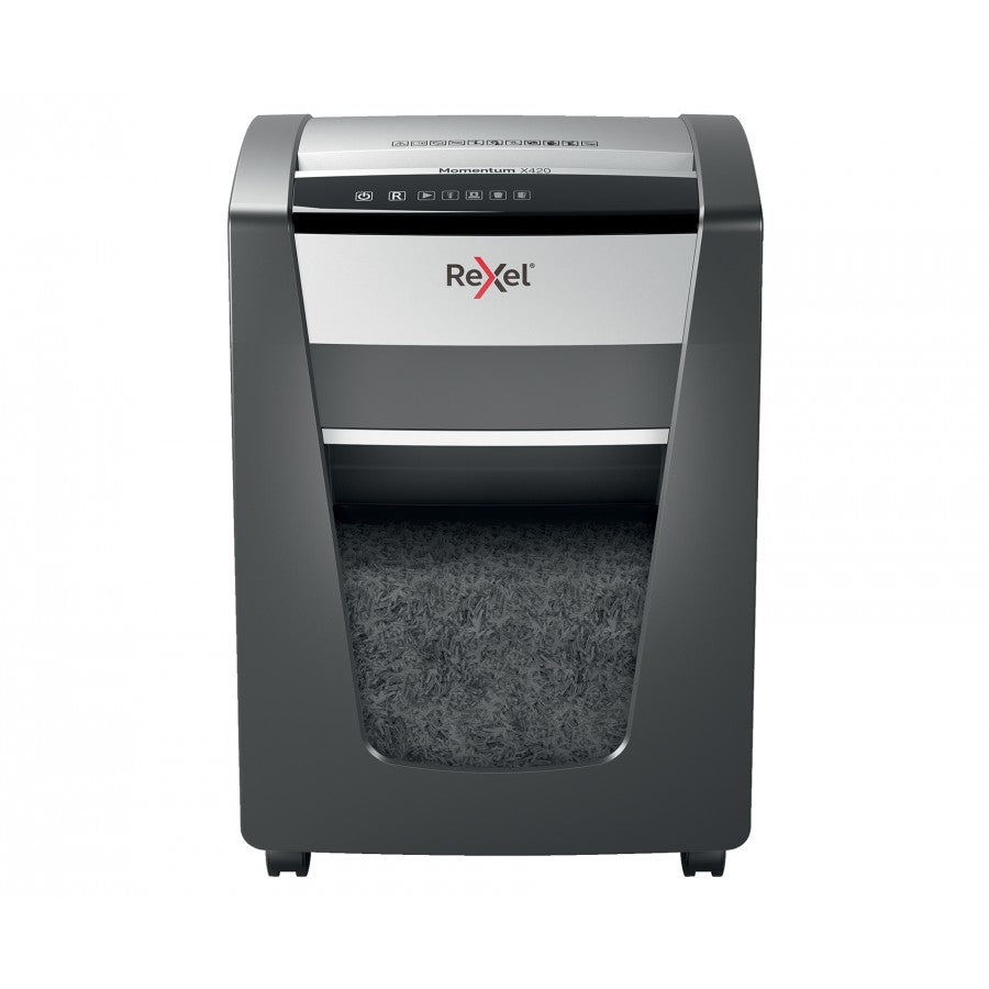 Rexel Momentum X420 – Aktenvernichter, DIN P-4, Partikelschnitt 4 × 40 mm, 20 Blatt, 30 l, A4