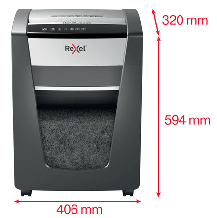 Rexel Momentum X420 – Aktenvernichter, DIN P-4, Partikelschnitt 4 × 40 mm, 20 Blatt, 30 l, A4