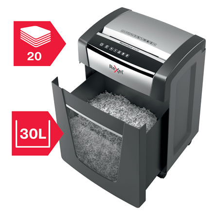 Rexel Momentum X420 – Aktenvernichter, DIN P-4, Partikelschnitt 4 × 40 mm, 20 Blatt, 30 l, A4