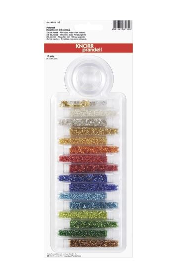 KNORR prandell Rocailles, Glas – Silber – Ø 2,5 mm – 15 Stk.