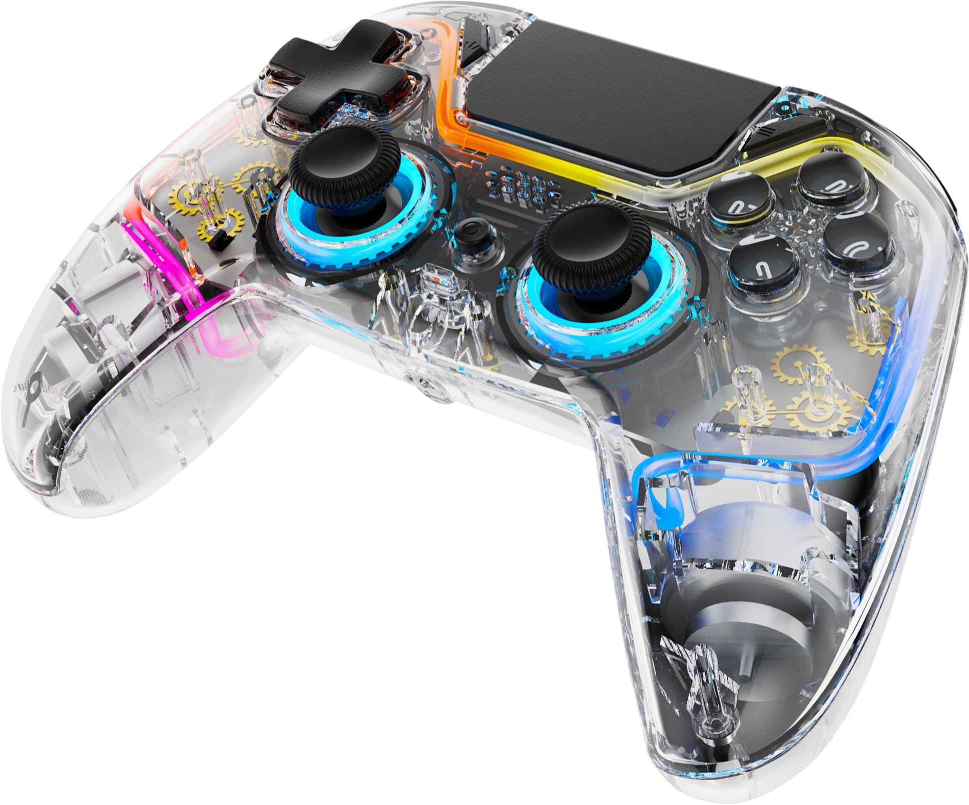 Deltaco Gaming Controller GAM-169-T – für Nintendo Switch, PC, PlayStation 4, Bluetooth, USB-C, transparent