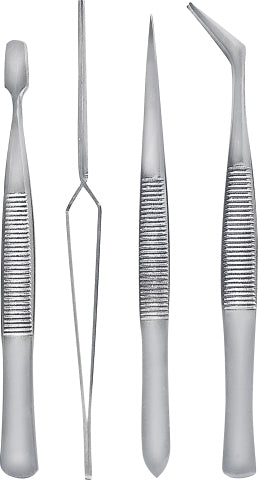 Knorr Prandell – Pinzettenset, metallisch, 12 cm, Set à 4