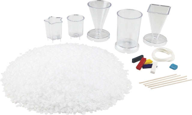 Knorr Prandell – Kerzengiessform-Set – 600 g Wachs, 5 Formen (3 gross, 2 klein) – Transparent, Weiss
