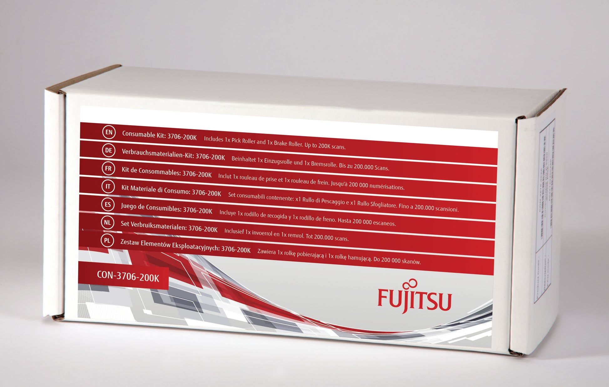 Fujitsu Verschleissteile-Kit, 1 Bremsrolle, 1 Einzugswalze, 200'000 Seiten – für N7100/fi-7030, 3706-200K
