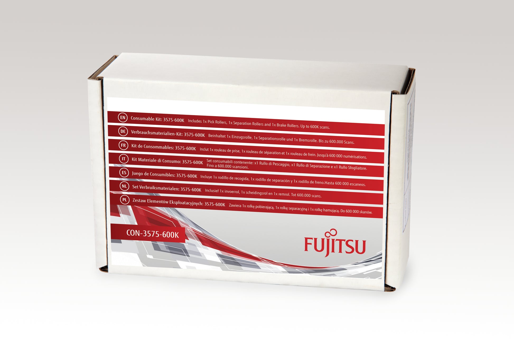 Fujitsu Wartungskit 3575-600K, 600'000 Seiten – für fi-6800, fi-6400, Mehrfarbig