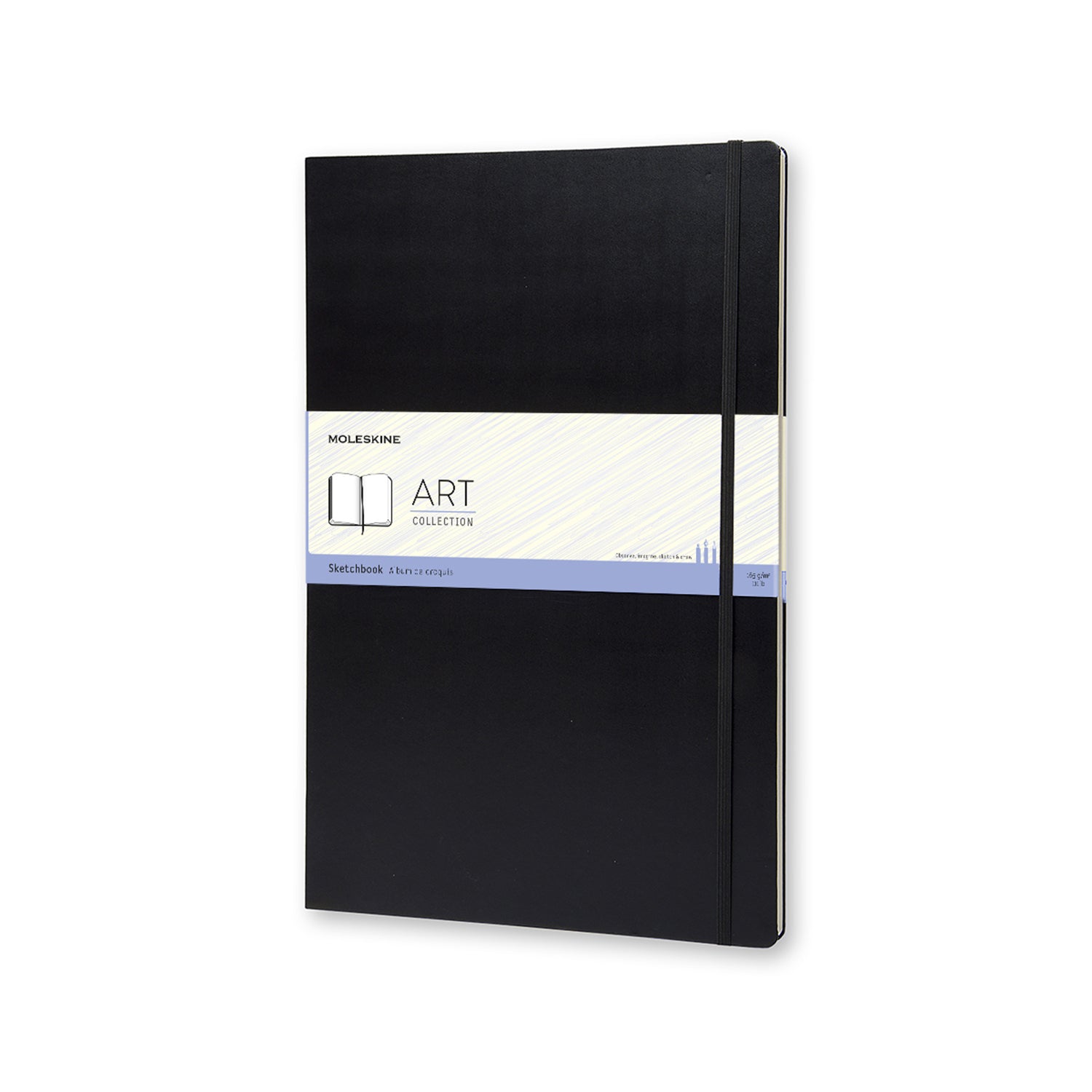 Moleskine Skizzenbuch, A3, 165 g/m², 96 Seiten, schwarz, mit Gummiband, Hardcover, säurefrei