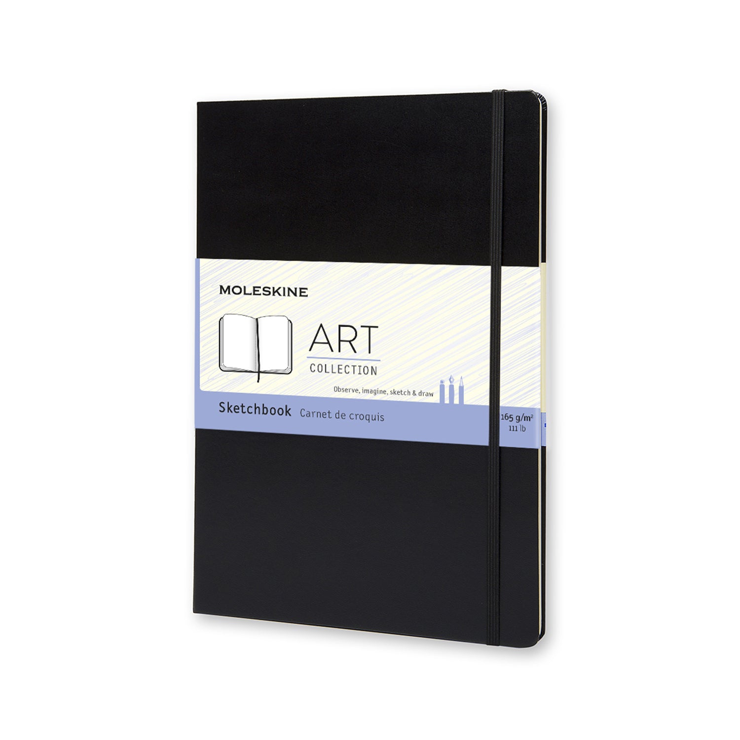 Moleskine Skizzenbuch A4, blanko, Fadenheftung, Hardcover, 96 Seiten, 165 g/m² – schwarz