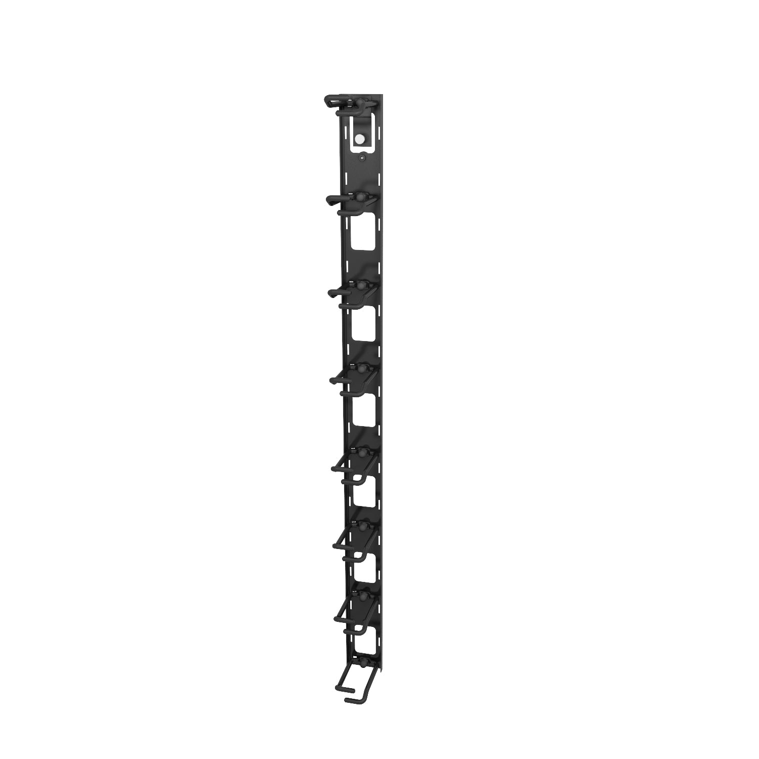Vertiv Kabel-Organisator 0U, 8 Kabelringe – 2 Stück, Schwarz, Metall