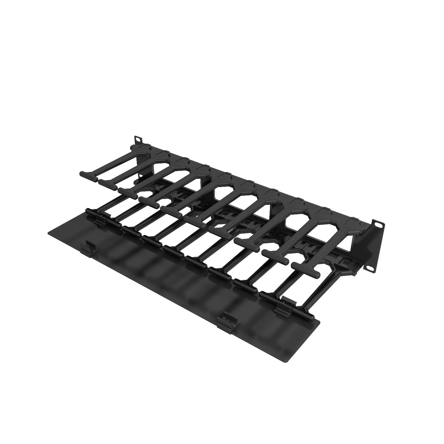 Vertiv Kabelmanagementtafel – 19" Rack, 2U, 6" tief, einseitig mit Abdeckung, Schwarz