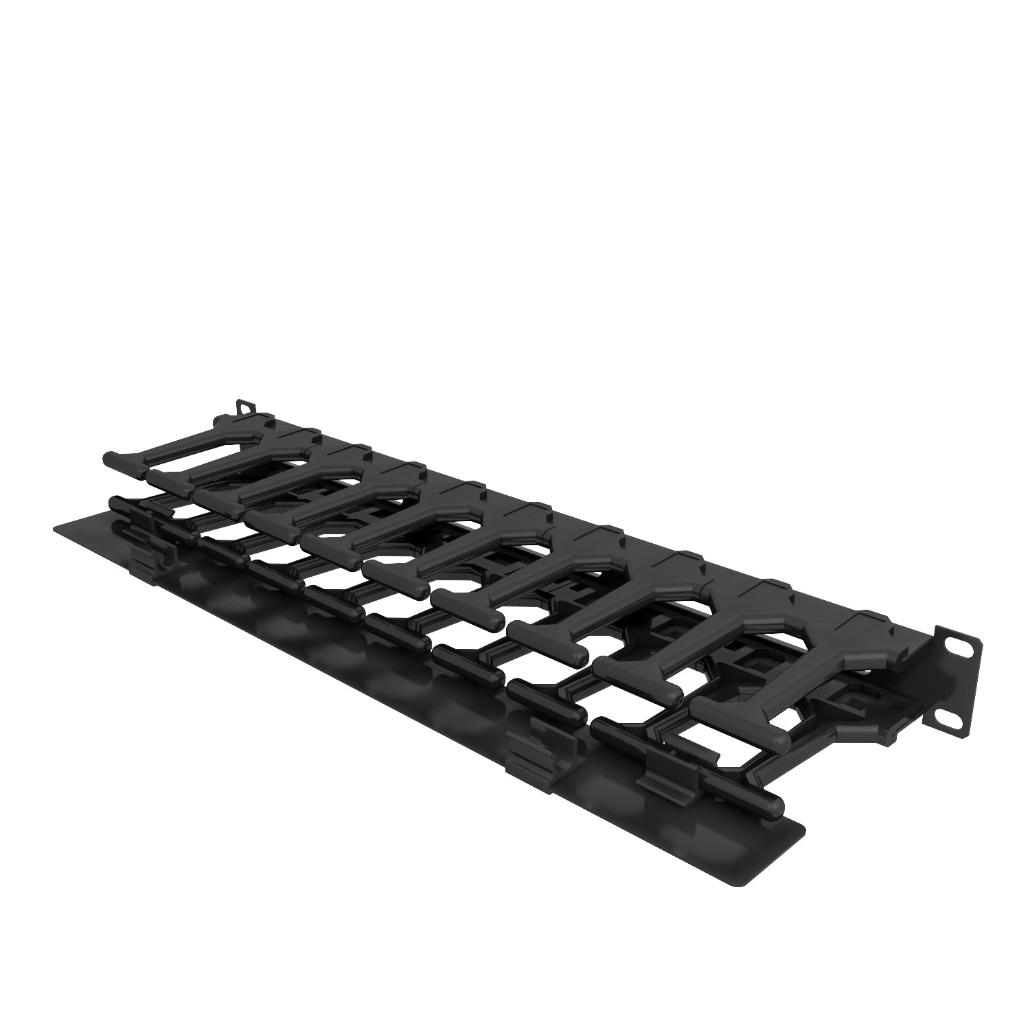 Vertiv 19" 1U Rangierpanel, Horizontaler Kabelmanager, 4" Tief, Einseitig mit Abdeckung – Schwarz