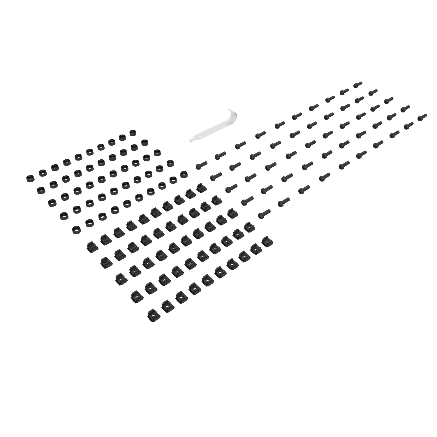 Vertiv Schrauben + Käfigmuttern M6 – Metall, Schwarz, 50 Stk.