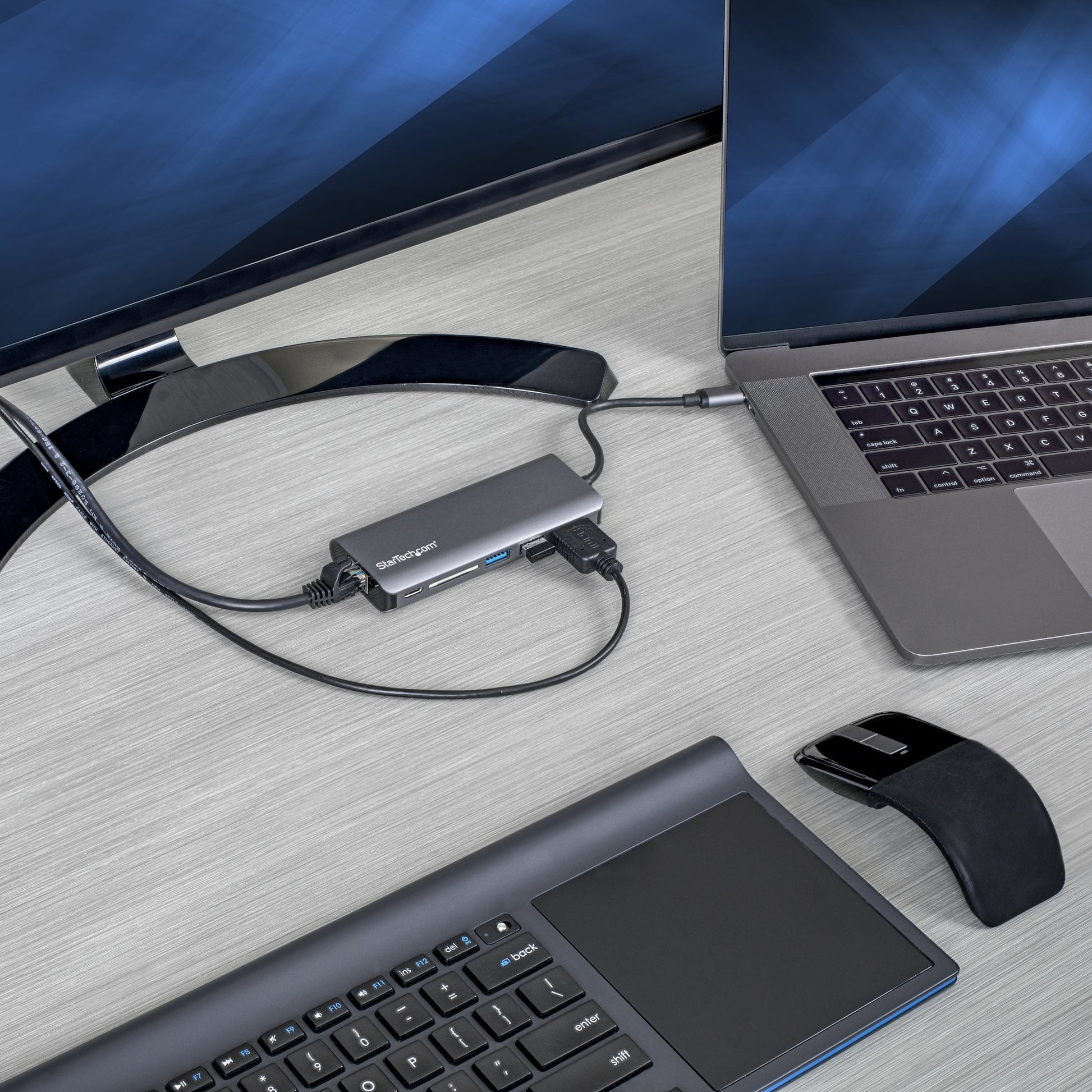 StarTech.com Multiport-Adapter – USB-C, 1× HDMI, 2× USB-A, 60 W PD, GbE, SD/microSD, für Windows/Mac/ChromeOS