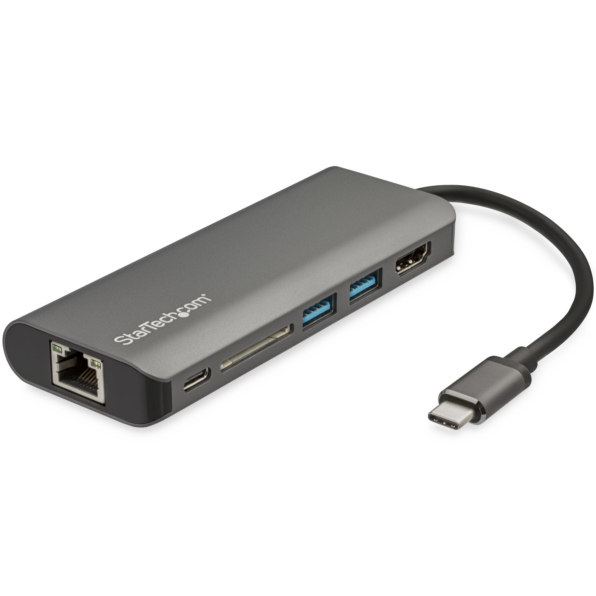 StarTech.com Multiport-Adapter – USB-C, 1× HDMI, 2× USB-A, 60 W PD, GbE, SD/microSD, für Windows/Mac/ChromeOS