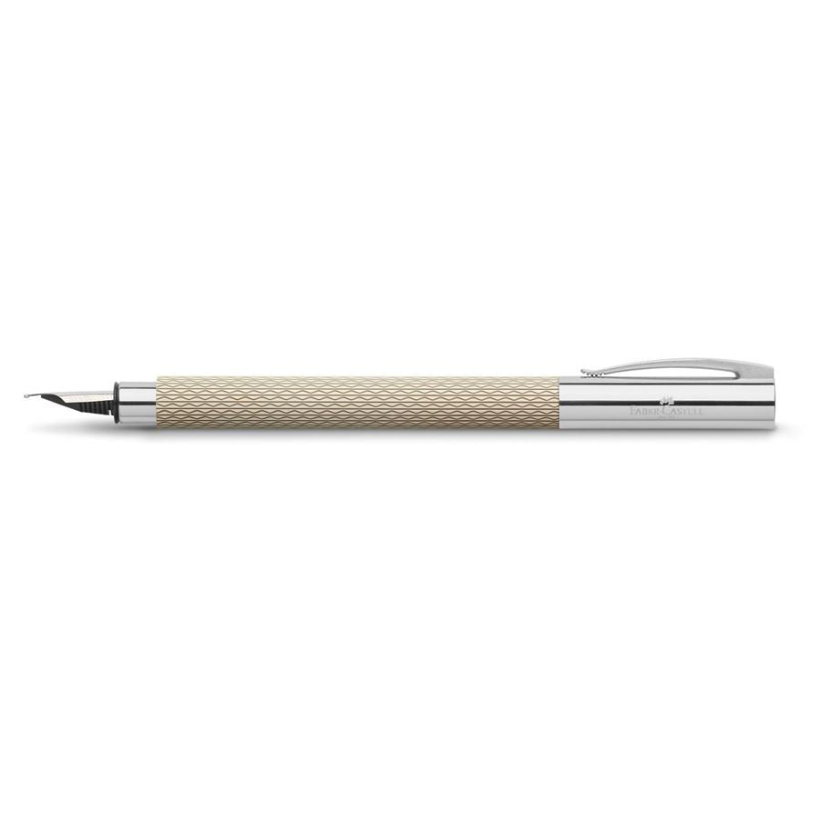 Faber-Castell Ambition White Sand – Federspitze M – für Rechts- & Linkshänder – sand, chrom
