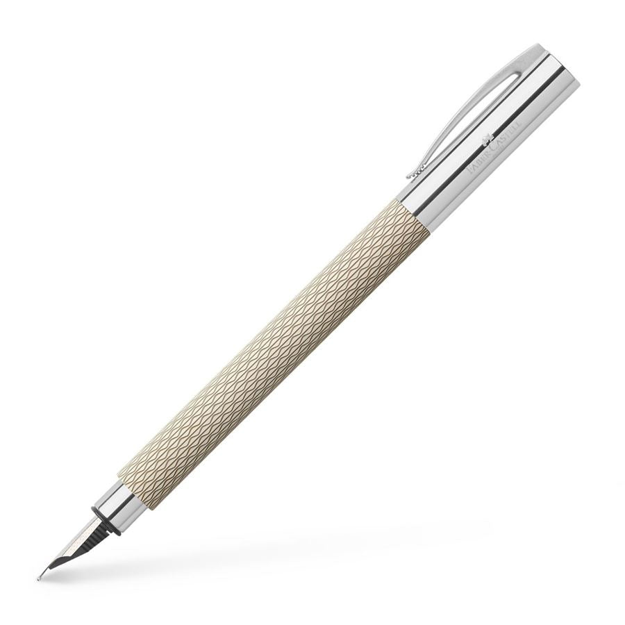 Faber-Castell Ambition White Sand – Federspitze M – für Rechts- & Linkshänder – sand, chrom