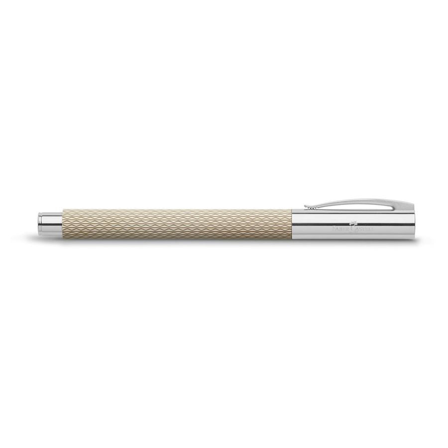 Faber-Castell Ambition White Sand – Federspitze M – für Rechts- & Linkshänder – sand, chrom