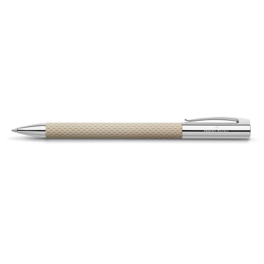 Faber-Castell Ambition OpArt White Sand Kugelschreiber – Schwarz, Druck, Harz, Chrom, Geschenkbox
