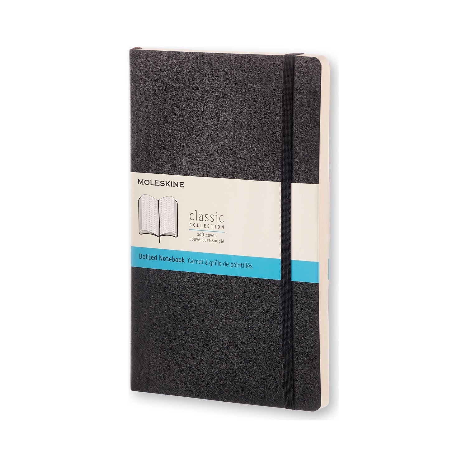 Moleskine Notizbuch, 130 × 210 mm, punktkariert, Leimbindung, Softcover, 192 Seiten, 70 g/m² – schwarz