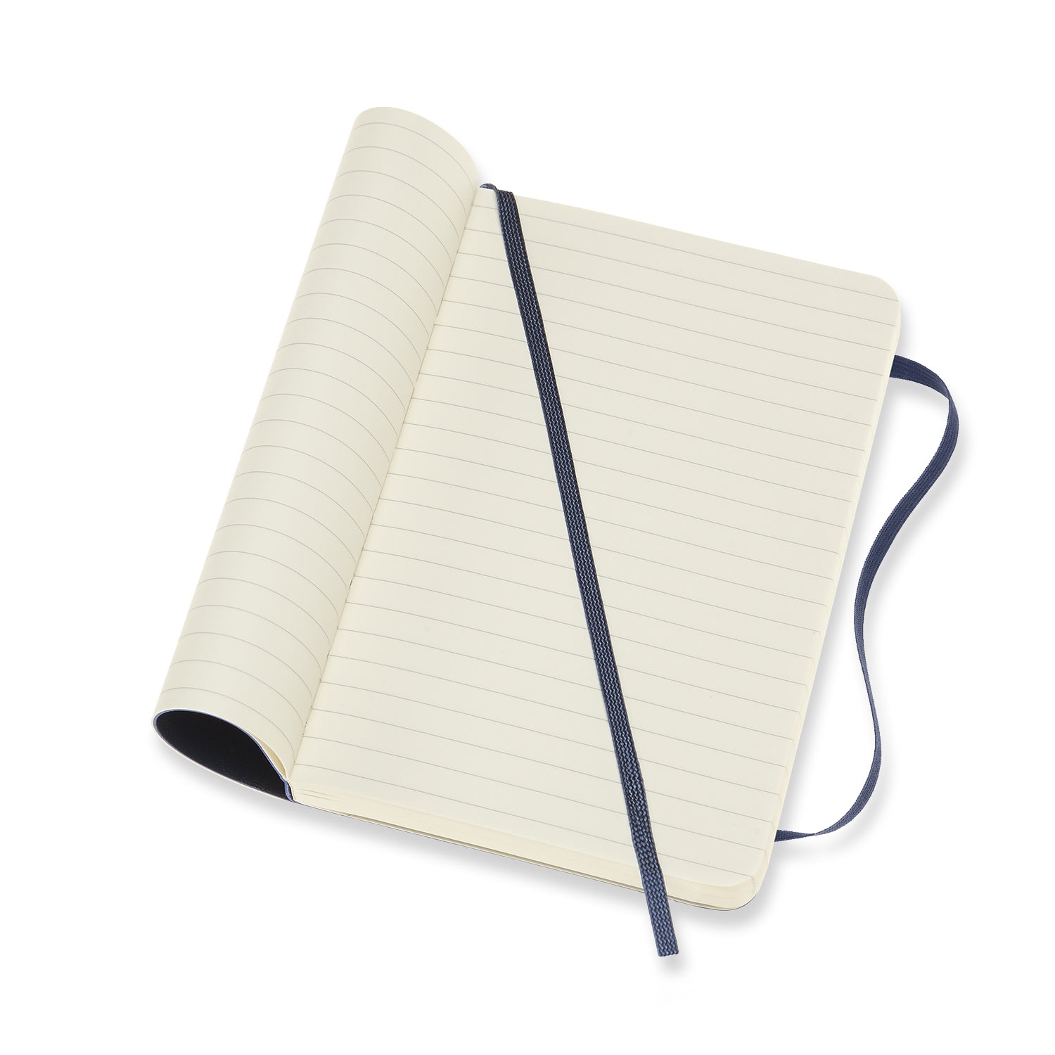 Moleskine Notizbuch – 90 × 140 mm – liniert – 70 g/m² – Softcover, Gummiband, Falttasche, Blau, FSC