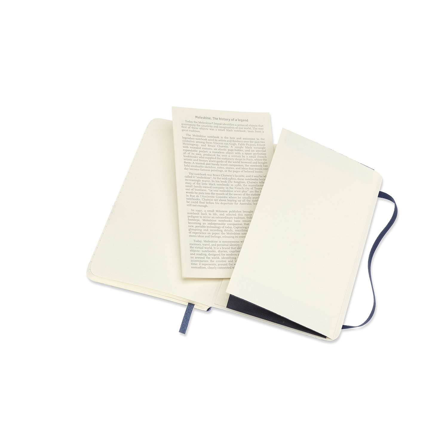 Moleskine Notizbuch – 90 × 140 mm – liniert – 70 g/m² – Softcover, Gummiband, Falttasche, Blau, FSC