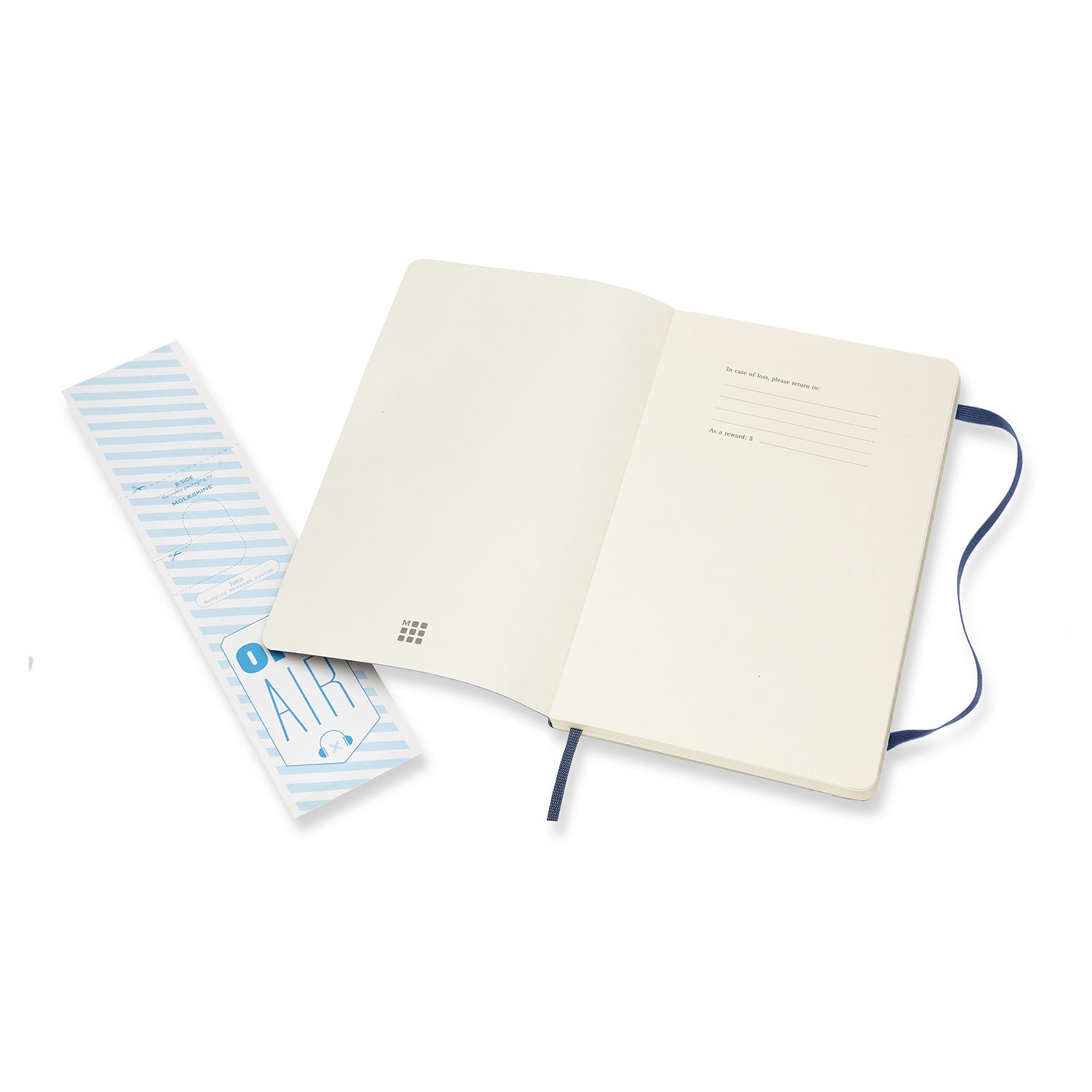 Moleskine Notizbuch A5, liniert, Fadenheftung, Softcover, 192 Seiten, 70 g/m² – Saphirblau