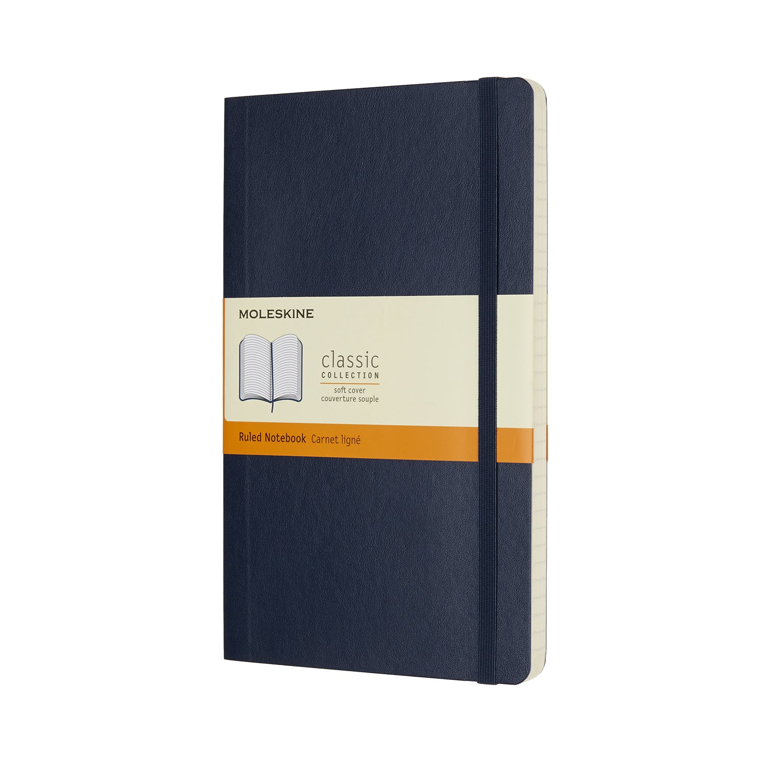 Moleskine Notizbuch A5, liniert, Fadenheftung, Softcover, 192 Seiten, 70 g/m² – Saphirblau