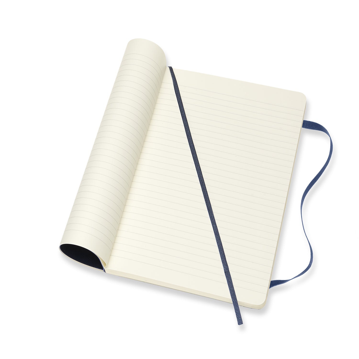 Moleskine Notizbuch A5, liniert, Fadenheftung, Softcover, 192 Seiten, 70 g/m² – Saphirblau