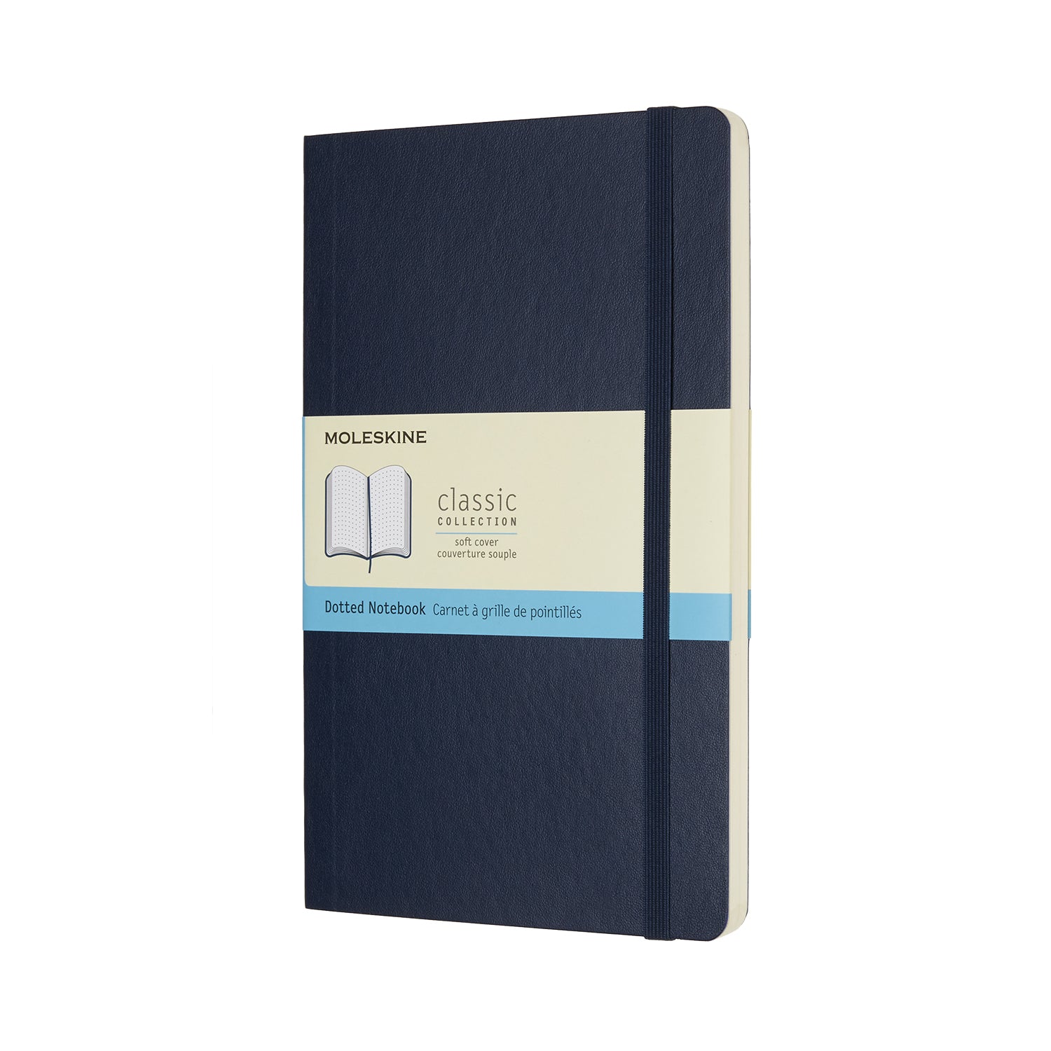 Moleskine Notizbuch – 130 × 210 mm – punktiert – 70 g/m² – Softcover, Gummiband, Einstecktasche – Saphir – FSC