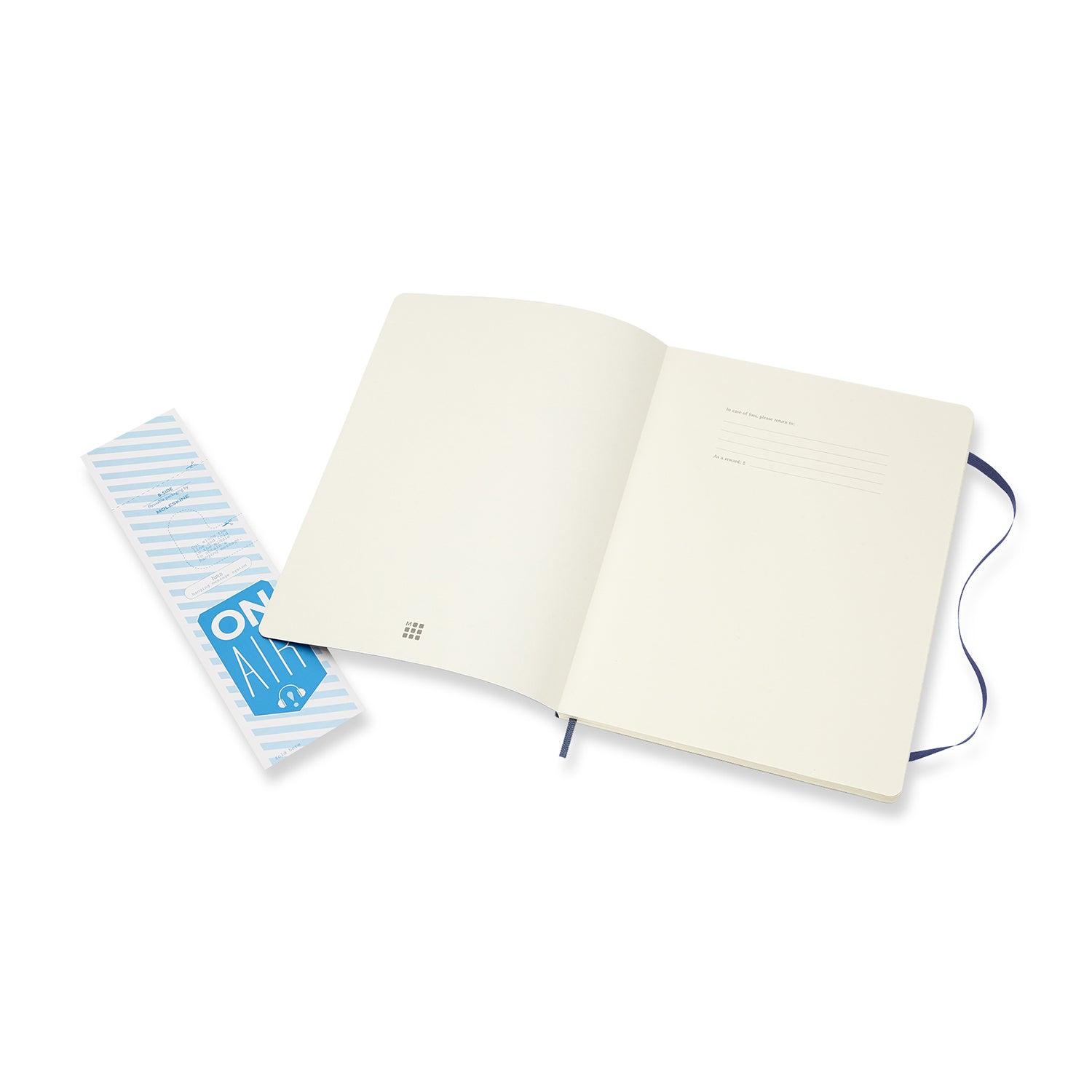 Moleskine Notizbuch, 190 × 250 mm, liniert, Fadenheftung, Softcover, 70 g/m² – blau