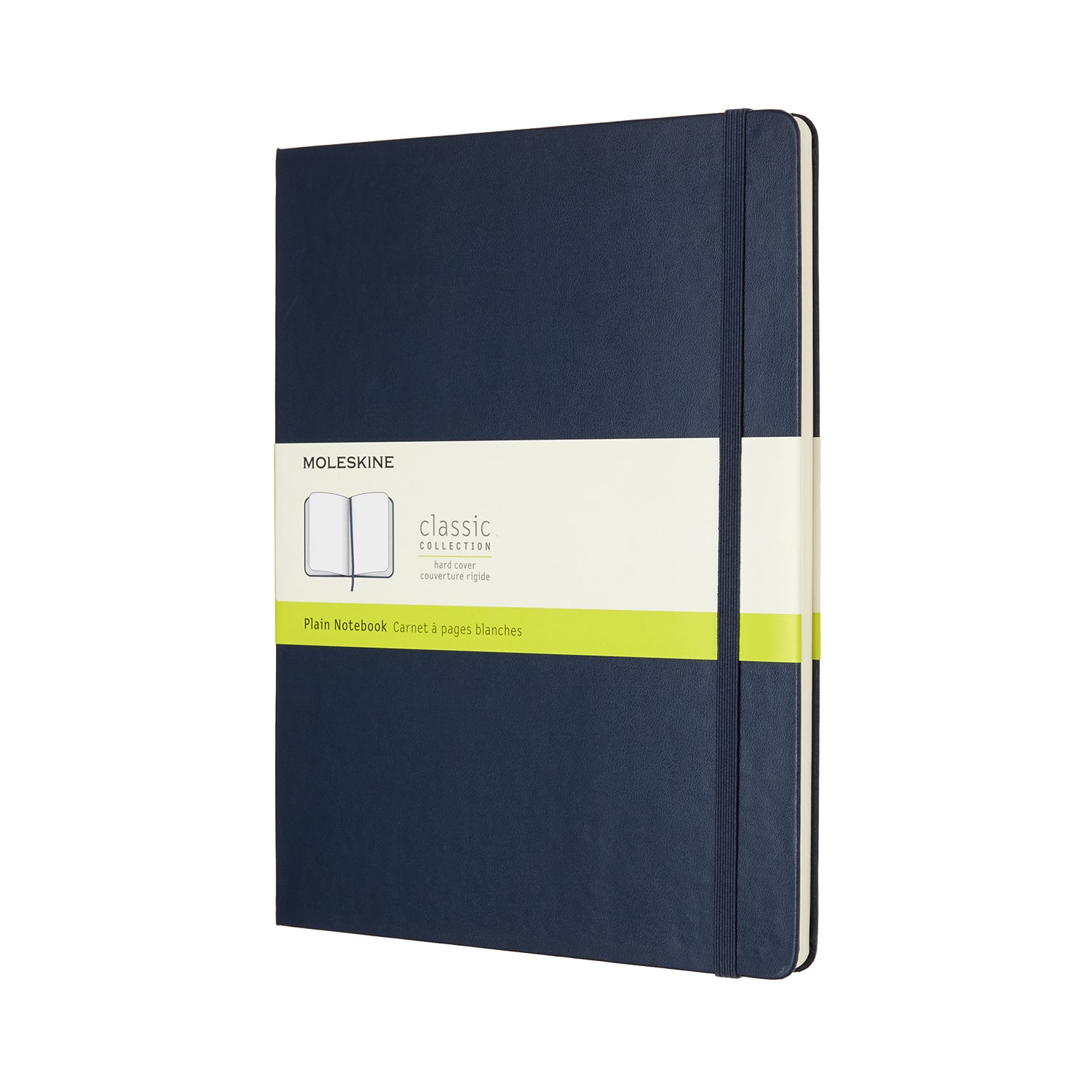 Moleskine Notizbuch – 190 × 250 mm – blanko – 70 g/m² – Hardcover, Gummiband, Einstecktasche – Saphir, FSC