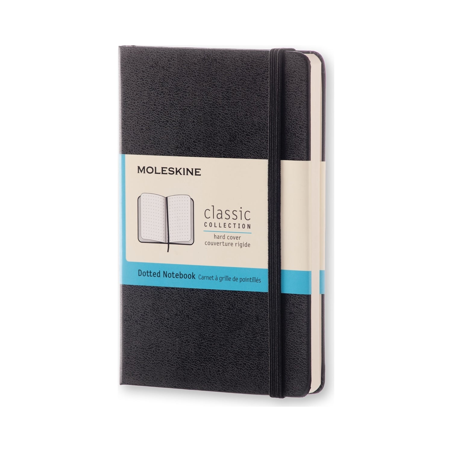 Moleskine Notizbuch, 90 × 140 mm, punktkariert, Leimbindung, Hardcover, 192 Seiten, 70 g/m² – schwarz